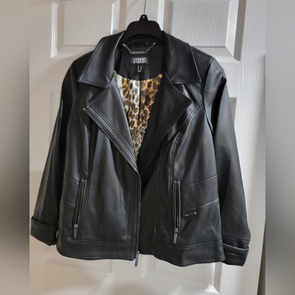 OMG- How cute is this coat- leather jacket by Dennis Basso. Size 12 - Picture 2 of 10